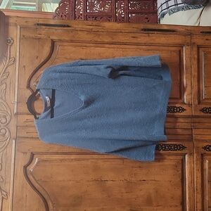 Mango Faux Fur knit sweater blue 3X gently used